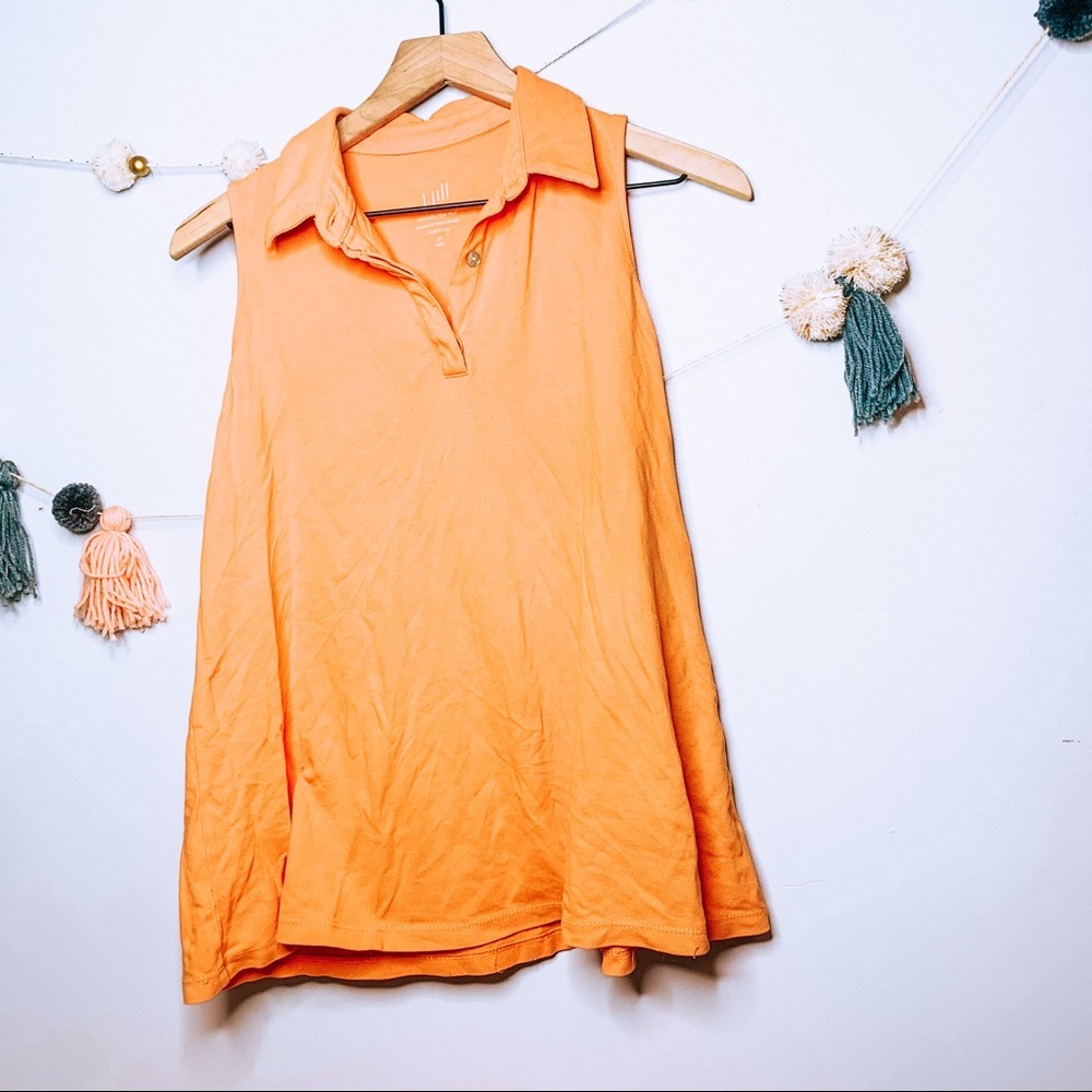 VINTAGE y2k 90’s Orange Swing Polo Top